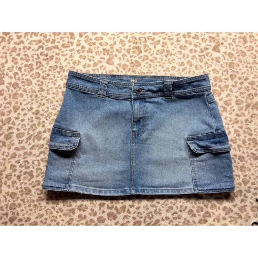 Trendy Y2K Cargo Denim Mini Skirt